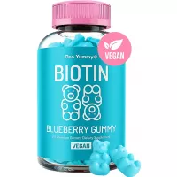 Vegan Hair Skin and Nails Gummies (1 Month) Biotin Gummies w/Sugar, Bear Shaped Supplement w/ Biotin 5000mg + Vitamins A, C, D, E, B6, B12 + Zinc | Hair Vitamins for Faster Hair Growth for Women & Men