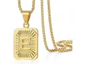 Trendsmax - Collar Con Colgante De Letra Inicial Para Hombre Y Mujer, Chapado En Oro Amarillo, Cadena De Acero Inoxidable A Z, 22 Pulgadas