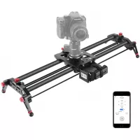 Neewer Camera Slider Motorized, 31.5-inch APP Control Carbon Fiber Track Dolly Rail with Time Lapse Video Shot Follow Focus Shot and 120 Degree Panoramic Shooting for DSLR Cameras, Load up to 22 lbs