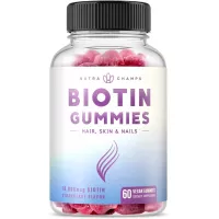 Biotin Gummies 10,000mcg [Highest Potency] for Healthy Hair, Skin & Nails for Adults & Kids - 5000mcg in Each Gummy Vitamin - Vegan, Non-GMO, Pectin-Based Hair Growth Supplement