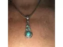 Vitaltyextracts Water Drop Shaped Bohemian National Style Turquoise Alloy Necklace And Earrings Set (silver)