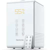 Elechomes Warm and Cool Mist Humidifiers, SH8820 Top Fill 5.5L Humidifier for Large Room Bedroom Plants with Remote Control, 20db Ultra Quiet, LED Display, 600ml/h Max Humidity, Auto Shut-off, White