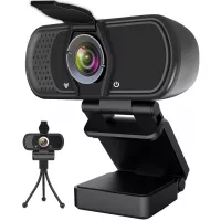 Hrayzan Webcam 1080P,HD Webcam with Microphone,PC Laptop Desktop USB Webcams with 110 Degree Wide Angle,Computer Web Camera with Rotatable Clip