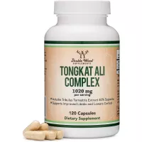 Tongkat Ali Extract 200 to 1 (Longjack) Eurycoma Longifolia, 1000mg per Serving, 120 Capsules - Natural Testosterone Supplement and Libido Booster, with 20mg Tribulus Terrestris by Double Wood