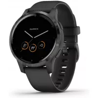 Garmin vivoactive 4, GPS Smartwatch, Features Music, Body Energy Monitoring, Animated Workouts, Pulse Ox Sensors and More, Black
