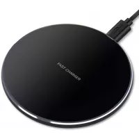 GLOUE Wireless Charger 10W Qi Wireless Charging Compatible with iPhone 11/11Pro/11Pro Max/Xs Max/XS/XR/X/8 Plus, Compatible with Galaxy S9/S9+/S8/S8+ 5W for All Qi-Enabled Phones (Black1)