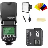 Godox V860II-N TTL GN60 High Speed Sync 1/8000s Camera Flash Speedlight,1.5s Recycle time,650 Full Power Pops with 2000mAh Li-ion Battery Compatible for Nikon Cameras & Godox X2T-N Flash Trigger