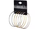Nicole Miller New York Set (3pc) Pairs Of Silvertone Goldtone Rosegold Rough Textured Hoop Earrings