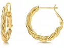 Hoop Earrings,14k Gold Plated Chunky Twisted Hoop Earrings For Women With 925 Sterling Silver Post