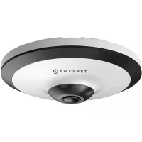 Amcrest Fisheye IP Camera, POE 5-Megapixel 360° Panoramic Security Camera, Indoor, 33ft Nightvision, Cloud, NVR and MicroSD Recording, IP5M-F1180EW (White)