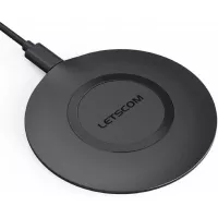 LETSCOM Ultra Slim Wireless Charger,Qi-Certified 15W Max Fast Wireless Charging Pad,Compatible with iPhone 12/11/11 Pro Max/XS Max/XR/XS/X/8/8+,Galaxy Note 10/Note 10+/S10/S10+/S10E (No AC Adapter)