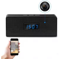 Hidden Camera Bluetooth Music Speaker - Wireless Spy Camera Clock - HD 1080P Wi-Fi Nanny Cam - Night Vision - Remote View via iPhone/Android Phone APP - Motion Detection Record & Alarm