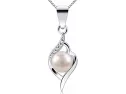 3mnscd - Colgante Redondo De Perlas De Agua Dulce Naturales De 0.256 In Para Mujer, Collar De Plata De Ley De 17.7 In
