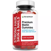 Premium Biotin Gummies with Coconut Oil for Strong & Healthy Hair, Skin, Nails & Metabolism – Hi Potency 5000 mcg, Non-GMO, Pectin-Based, Natural Colors & Flavors, Allergen-Free, for Men & Women*