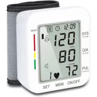 Amena Automatic Wrist Blood Pressure Monitor Cuff with LCD Display Screen-BP Monitor BP Cuff to Detect Irregular Heartbeat-Including Intelligent Voice Function