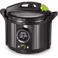 National Presto 02143 Presto Precise 10-Quart Multi-use Programmable Plus Electric Pressure Cooker, Black Stainless Steel