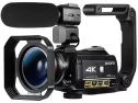 Ordro Ac3 Video Camera 4k Camcorder Wifi Ultra Hd Vlog Camera 3.1'' Ips Screen Digital Zoom 1080p 60fps Night Vision With Microphone,wide Angle Lens, 2 Batteries,handle