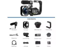 Ordro Ac3 Video Camera 4k Camcorder Wifi Ultra Hd Vlog Camera 3.1'' Ips Screen Digital Zoom 1080p 60fps Night Vision With Microphone,wide Angle Lens, 2 Batteries,handle