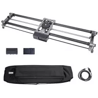YC Onion Motorized Camera Slider Dolly Track Motion Rail Carbon Fiber 40"/100cm, Bluetooth App for Time Lapse Video Parallax Panorama Panoramic Shot