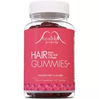 HEALTH PROPERLY - New Formula! Hair Gummies Plus for Healthy Hair Growth | Now with Collagen & 6000mcg Biotin | Hair Skin Nails Vitamin Gummy for Men & Women | Stronger Faster Healthier