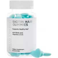 Biotin Hair Gummy Vitamins 5000 mcg, Vitamin C, E to Support Hair Growth, Premium Pectin-Based, Non-GMO, Supports Strong, Healthy Hair and Nails - Blue Berry Supplement - 60 Gummies