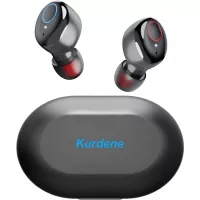 Kurdene Wireless Earbuds,Bluetooth Earbuds with Charging Case Bass Sounds IPX8 Waterproof Sports Headphones with Mic Touch Control 24H Playtime for iPhone/Samsung/Android-Black