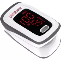 Fingertip Pulse Oximeter, Blood Oxygen Saturation Monitor (SpO2) with Pulse Rate Measurements and Pulse Bar Graph, Portable Digital Reading LED Display, Batteries and Carry Case Included