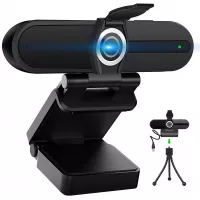 Webcam FHD 1080P,Webcam with Microphone,USB Computer Camera,Webcam with Privacy Cover & Tripod for Desktop Laptop Smart TV,Web Camera for Video Streaming Conference Online Class