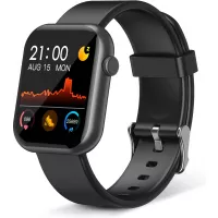 Smart Watch,Fitness Tracker with Heart Rate Monitor,IP67 Waterproof Fitness Watch with Pedometer,Smartwatch Compatible with iOS, Android for Men, Women,Black