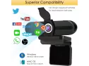 Hrayzan Streaming Usb Webcam,1080p Hd Computer Webcam With Microphone,plug And Play Computer Camera,webcam With Privacy Cover And Tripod,desktop Laptop Notebook 2k Webcam For Video Calling Recording