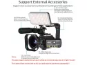 Camcorder 4k Video Camera Ordro Ac3 Uhd 1080p 60fps Vlog Camera Ir Night Vision 3.1" Ips Lcd Wifi Camcorder With Remote, Microphone, Led Light, Wide-angle Lens, Handheld Holder, Carrying Case