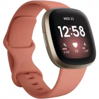 Fitbit Versa 3 Health & Fitness Smartwatch with GPS, 24/7 Heart Rate, Alexa Built-in, 6+ Days Battery, Pink/Gold, One Size (S & L Bands Included)