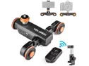 Yelangu Anto Camera Slider With Wireless Remote Control, 3 Speed Adjust Camera Video Dolly For Dslr Camera 360 Degree Swivel Shooting Motorized Electric Track Rail Slider Dolly Car With Phone Holder