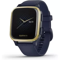 Garmin Venu Sq Music, GPS Smartwatch with Bright Touchscreen Display, Features Music and Up to 6 Days of Battery Life, Light Gold and Navy Blue (010-02426-02)