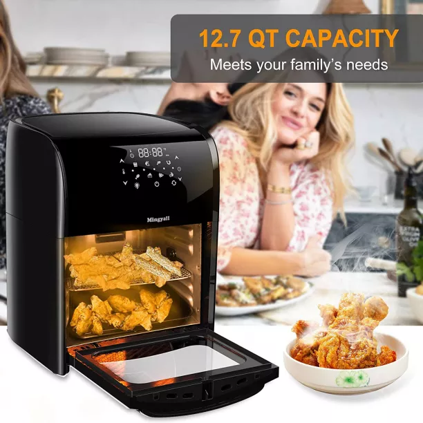 Uten 5.8qt Air Fryer, 1700W 7-in-1 Oil-Free Air Fryer, Touchscreen Control  Panel with Nonstick Basket, Black 