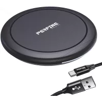 Perfine Foldable Wireless Charger Fast Charging [Stand & Pad] for AirPods 2 /AirPods Pro/Pixel Buds iPhone SE /11/11 Pro/Xs/XR/Xs Max/X /8/8 Plus Galaxy S20 /S10 Black (NO AC Adapter)