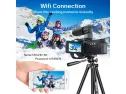 4k 60fps Video Camera Camcorder Ultra Hd 48mp Youtube Camera Vlogging Wifi Digital Camera Recorder Ips Touch Screen Ir Night Shot Camcorder With Microphone, 2.4 G Remote, Stabilizer, Hood, Batteries