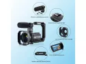 4k 60fps Video Camera Camcorder Ultra Hd 48mp Youtube Camera Vlogging Wifi Digital Camera Recorder Ips Touch Screen Ir Night Shot Camcorder With Microphone, 2.4 G Remote, Stabilizer, Hood, Batteries
