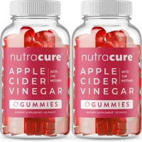 (2-Pack) Nutracure Apple Cider Vinegar Gummies for Detox, Cleanse & Weight Management - Non-GMO ACV Gummies with The Mother