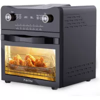 17 Quart Digital Air Fryer, 1800W Convection Oven with Rotisserie and Dehydrator, 16-in-1 Air Fryer Toaster Oven Countertop Oven, LED Touch Digital Screen Oilless Cooker with Full Set Dishwasher Safe Accessories