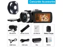 4k Camcorders Video Camera For Youtube, Ultra Hd 4k 48mp Camera Ips Touch Screen Ir Night Shot Digital Camera With Microphone, Wifi, 2.4 G Remote, Lens Hood, 2 Battery, Cattery Charger