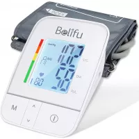 Belifu Blood Pressure Monitor Upper Arm, Digital Automatic Bp Machine & Pulse Rate Monitoring Meter with Cuff 22-44cm, 2x120 Memory, Large LCD - Device Bag & Batteries Included