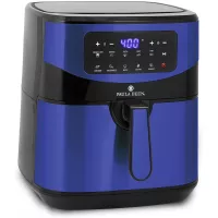 Paula Deen Stainless Steel 10 QT Digital Air Fryer (1700 Watts), LED Display, 10 Preset Cooking Functions, Adjustable Time and Temperature, Ceramic Non-Stick Coating, Auto Shut-Off, 50 Recipes (Blue Stainless)