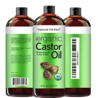 Buy Thick Hair Organic Castor Oil Cold pressed for Hair Loss & Dandruff 100% Pure, USDA Certified Hexane-Free 16 oz. Online in Pakistan