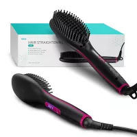 Buy Hair Straightener Brush | ABOX Electric Ionic Straightening Comb Q20 | 30s Fast Ceramic Heat| All Hair Types | Online in Pakistan