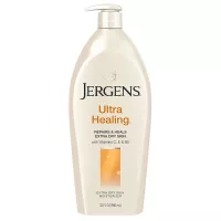 Jergens Ultra Healing Dry Skin Hidratante, loción corporal de 32 onzas, para absorción en piel extra seca, con mezcla de hidracalucence, vitaminas C, E y B5