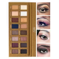 Buy AFU High Pigmented Eyeshadow Palette Matte + Shimmer 16 Colors Makeup Natural Bronze Neutral Smokey Blendable Waterproof Eye Shadows Cosmetic Online in Pakistan