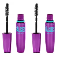 Maybelline Volum' Express the Falsies Volumizing, Washable Mascara, Blackest Black, 2 Count (Packaging May Vary)