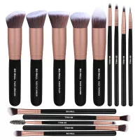 Buy BS-MALL Makeup Brushes Premium Synthetic 14 Pcs Brush Set, Rose Golden, 1 Count Online in Pakistan