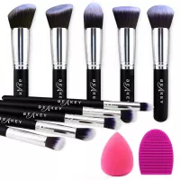 Buy  BEAKEY Makeup Brush Set, Premium Synthetic Kabuki Brushes Makeup Brush Kit with Blender Sponge and Brush Cleaner Online in Pakistan